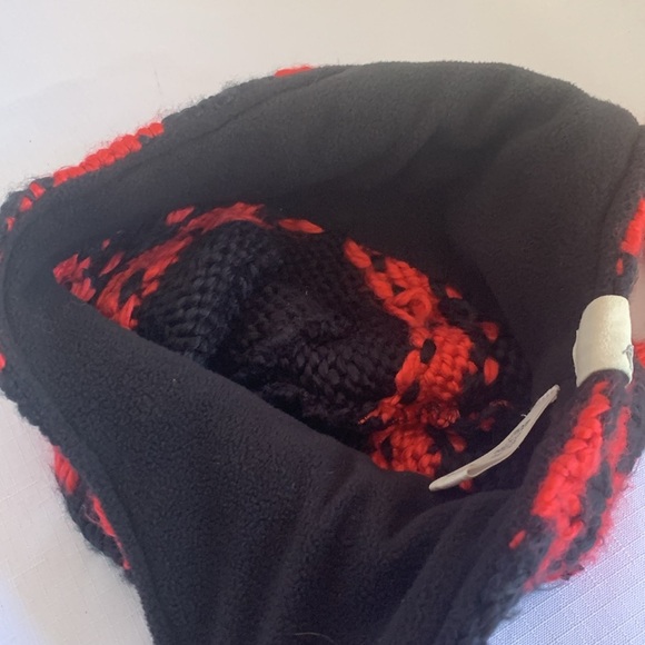 Spider Women’s Winter Knit Hat Ear Flaps Tassels Pink and Black Braided - Picture 7 of 7